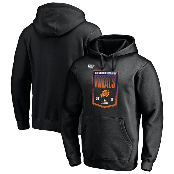 Men's Phoenix Suns 2021 Black Western Conference Champions Locker Room Pullover Hoodie Men's Phoenix Suns 2021 Black Western Conference Champions Locker Room Pullover Hoodie